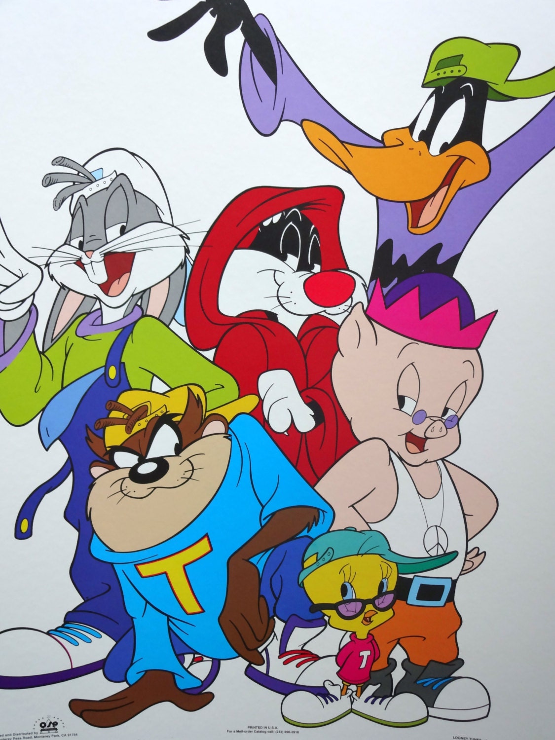 Vintage Looney Tunes Wall Poster 1993 by WylieOwlVintage on Etsy