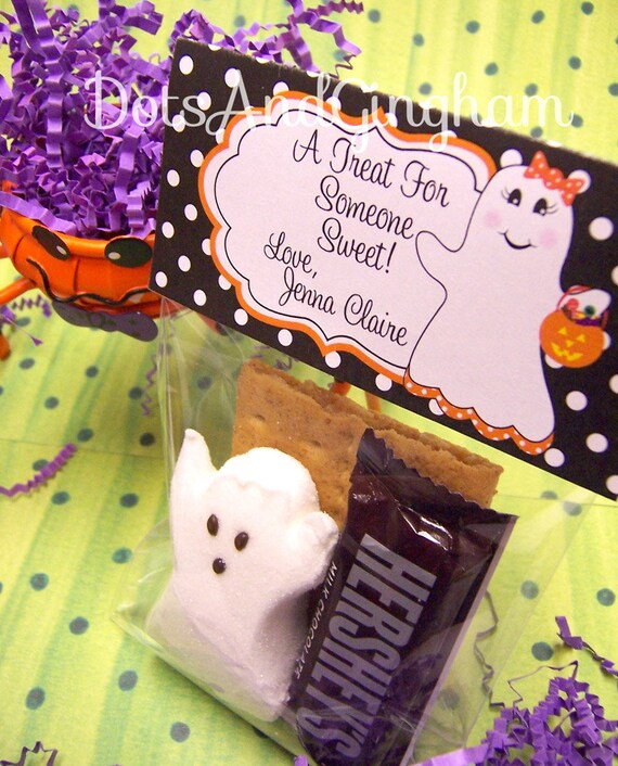 Halloween Treat Bag Topper-Printable Halloween Treat Bag Topper-Ghost Girl Treat Bag Topper-Printable Halloween Ghost Treat Topper-Halloween Il_570xn