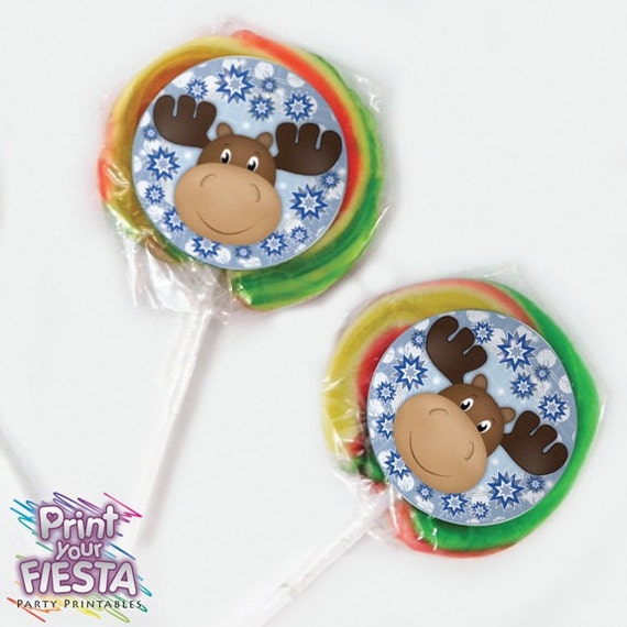 Mousse the Moose printable Cupcake Kit - toppers, tags, wrappers - moose, deer, snow, winter wonderland Il_570xn