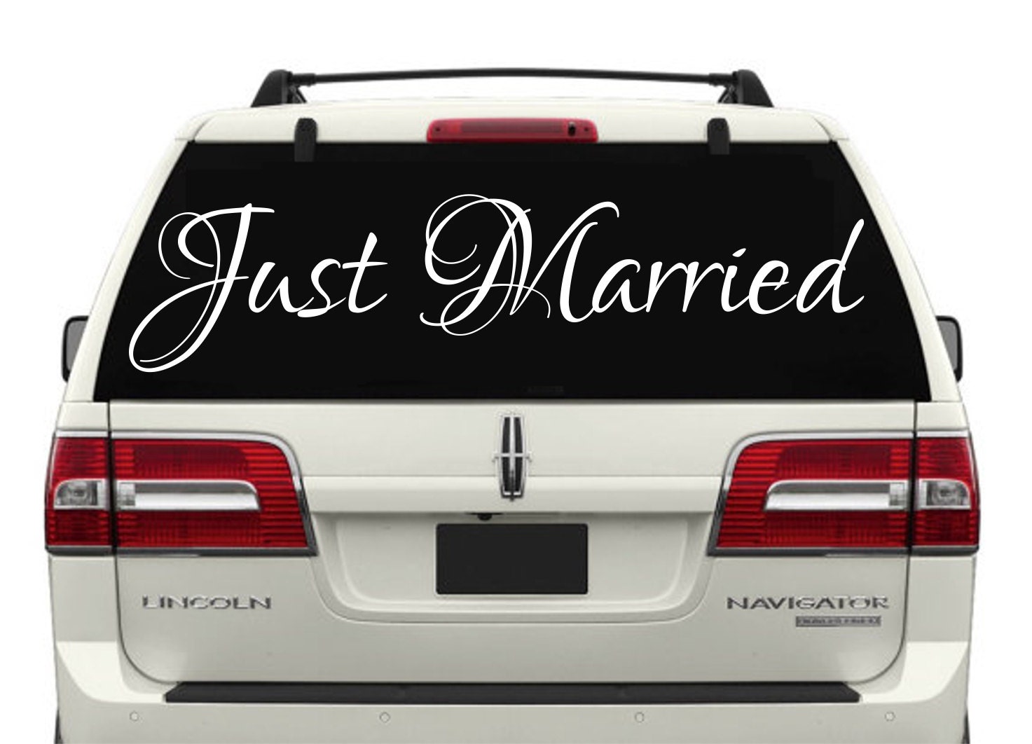 Just Married Car Decal 1 Just Married Car Window Decal