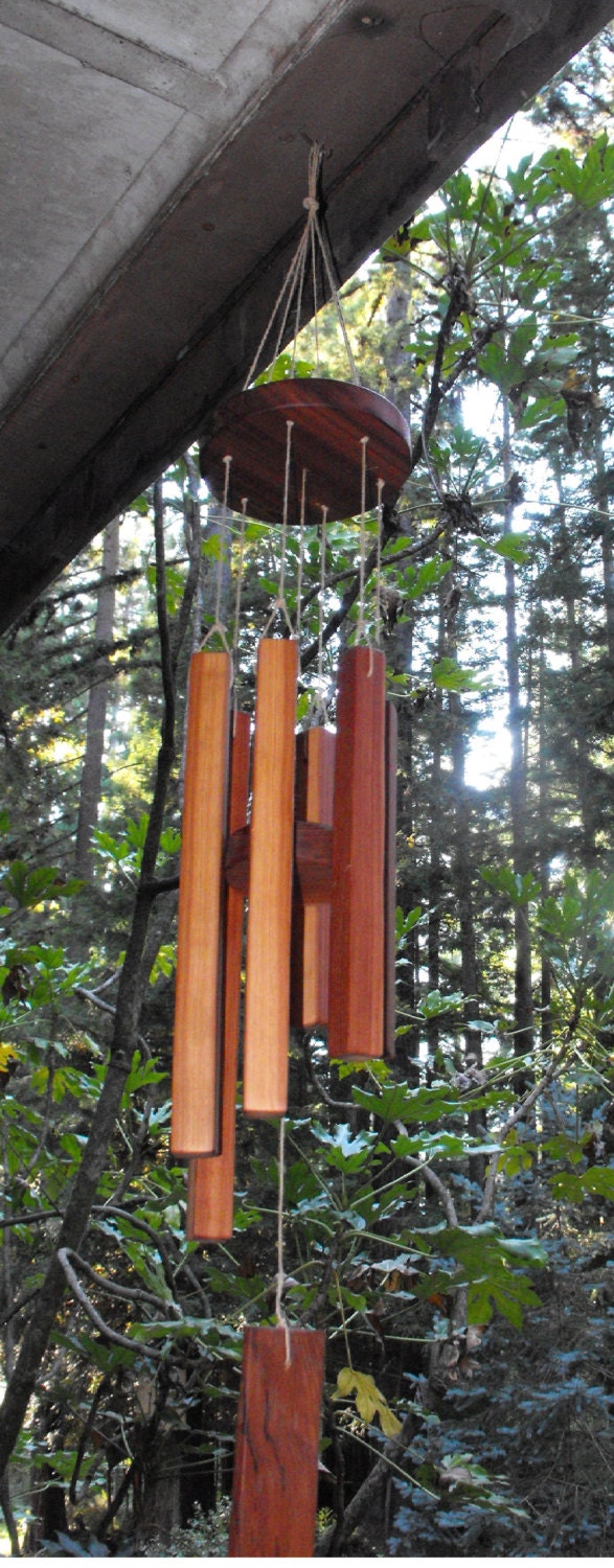 Wind Chimes made from Reclaimed Old Growth Redwood by RedwoodDecor