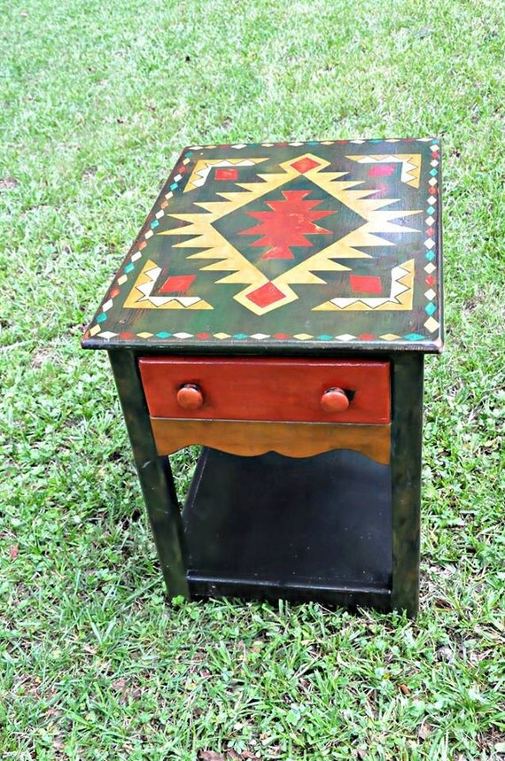 Items similar to Tribal End Tables Native American Design Set of Two on