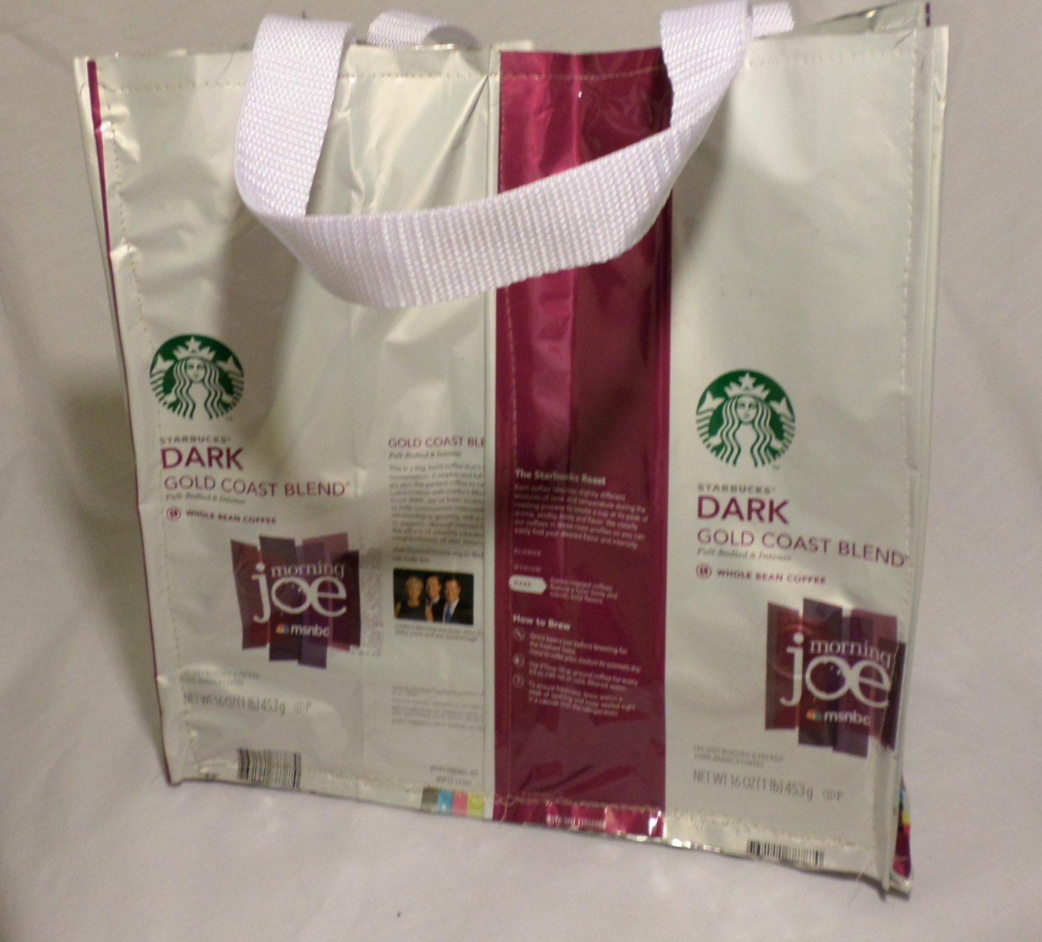 Recycled Tote Bag Starbucks Coffee Bean Bag Morning Joe Godl