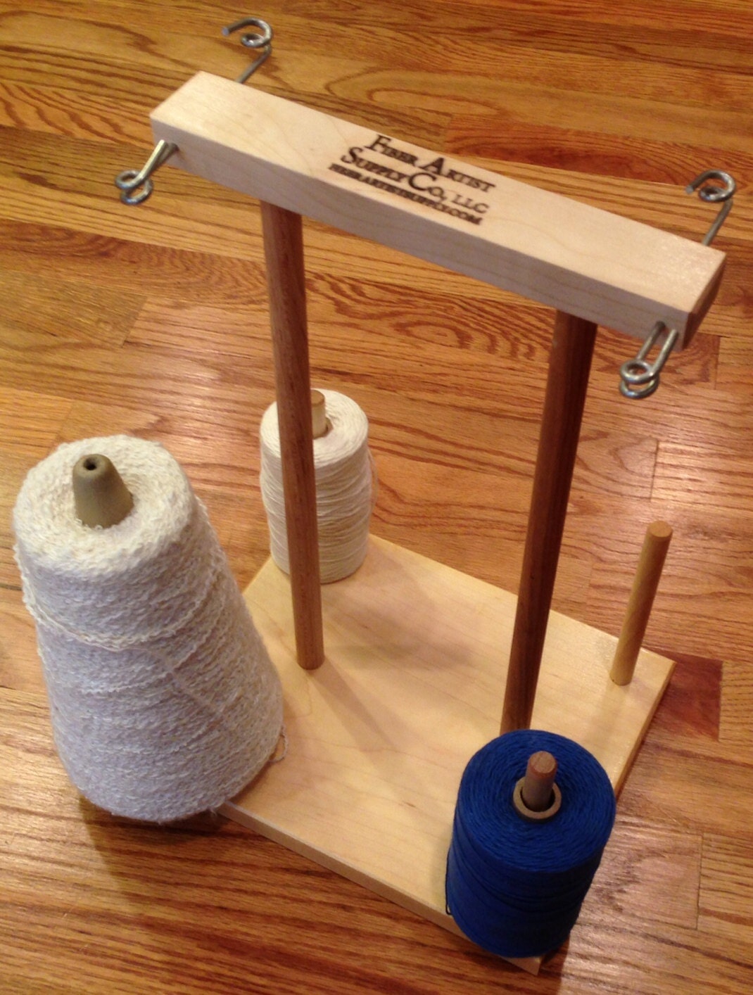 4 Spool Maple Weavers' Yarn Cone Holder by theknitstore on Etsy