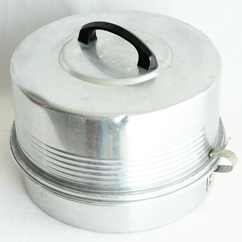 Vintage Cake Carrier Aluminum Regal Ware Round Cake