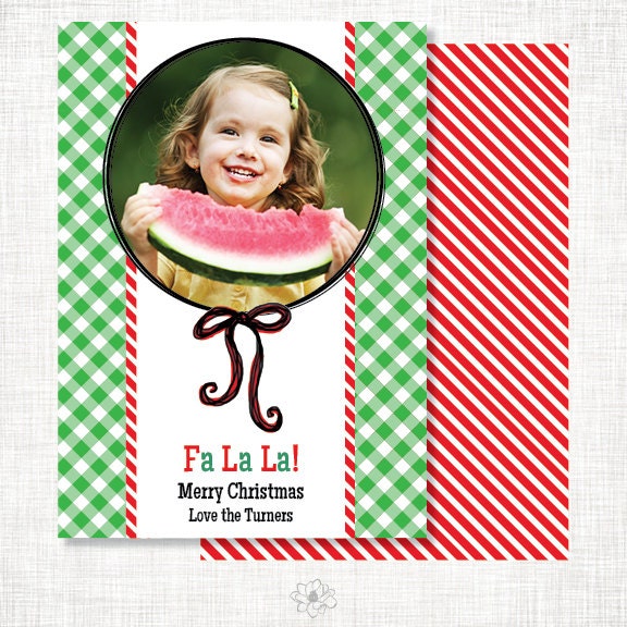 Whimsey Ribbon Holiday Printable Photo Card Il_570xn