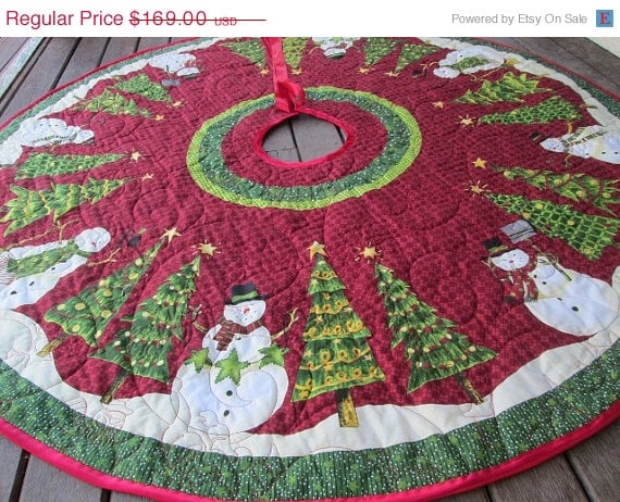 sale christmas tree skirt snowman and christmas tree by sale christmas tree skirt snowman and christmas tree by