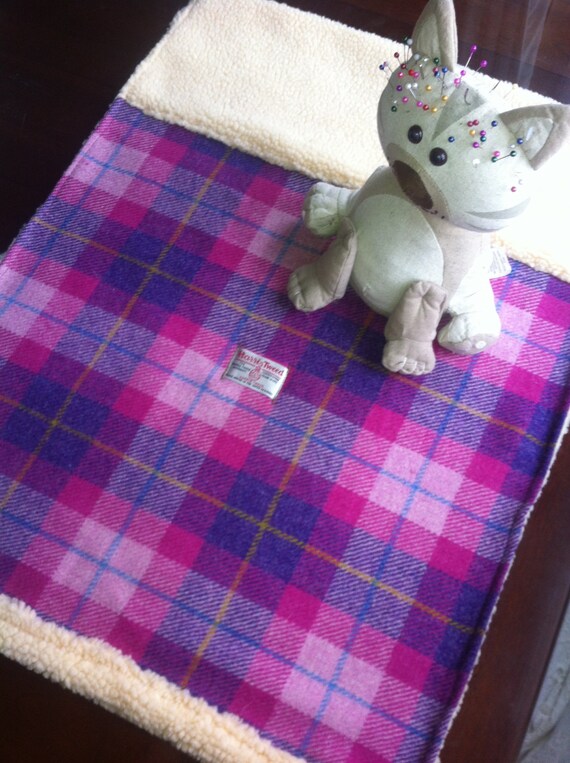 Harris tweed baby blanket made in Scotland baby by Scotswhahae