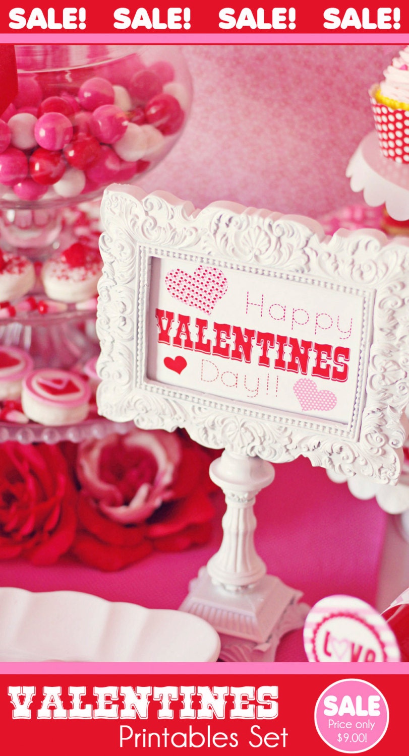 Valentines Party Printables Set by Amanda's Parties TO GO - 60 Percent OFF Il_570xn
