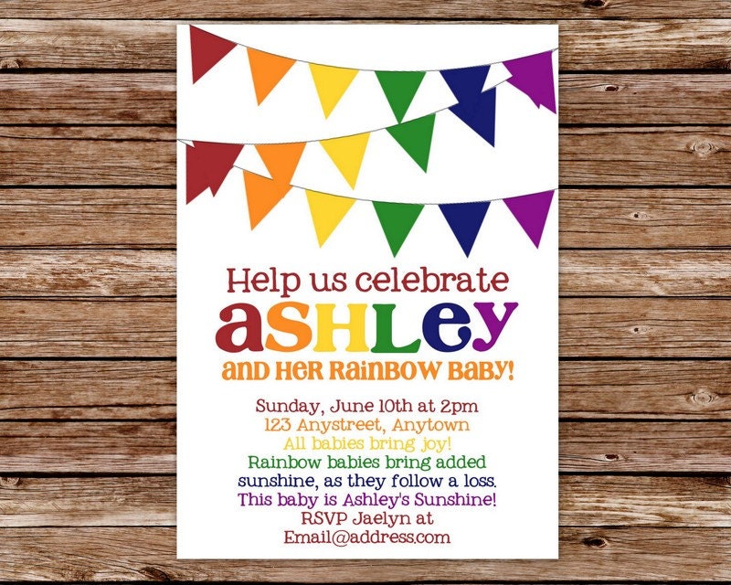 Printable Rainbow Baby Shower Invitation