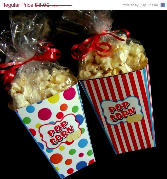 SALE INSTANT DOWNLOAD - Printable POPcorn Boxes - Circus / Carnival - Favor Boxes Il_570xn