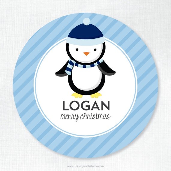 Penguin Boy Personalized Melamine Plate - Add Bowl Option Il_570xn