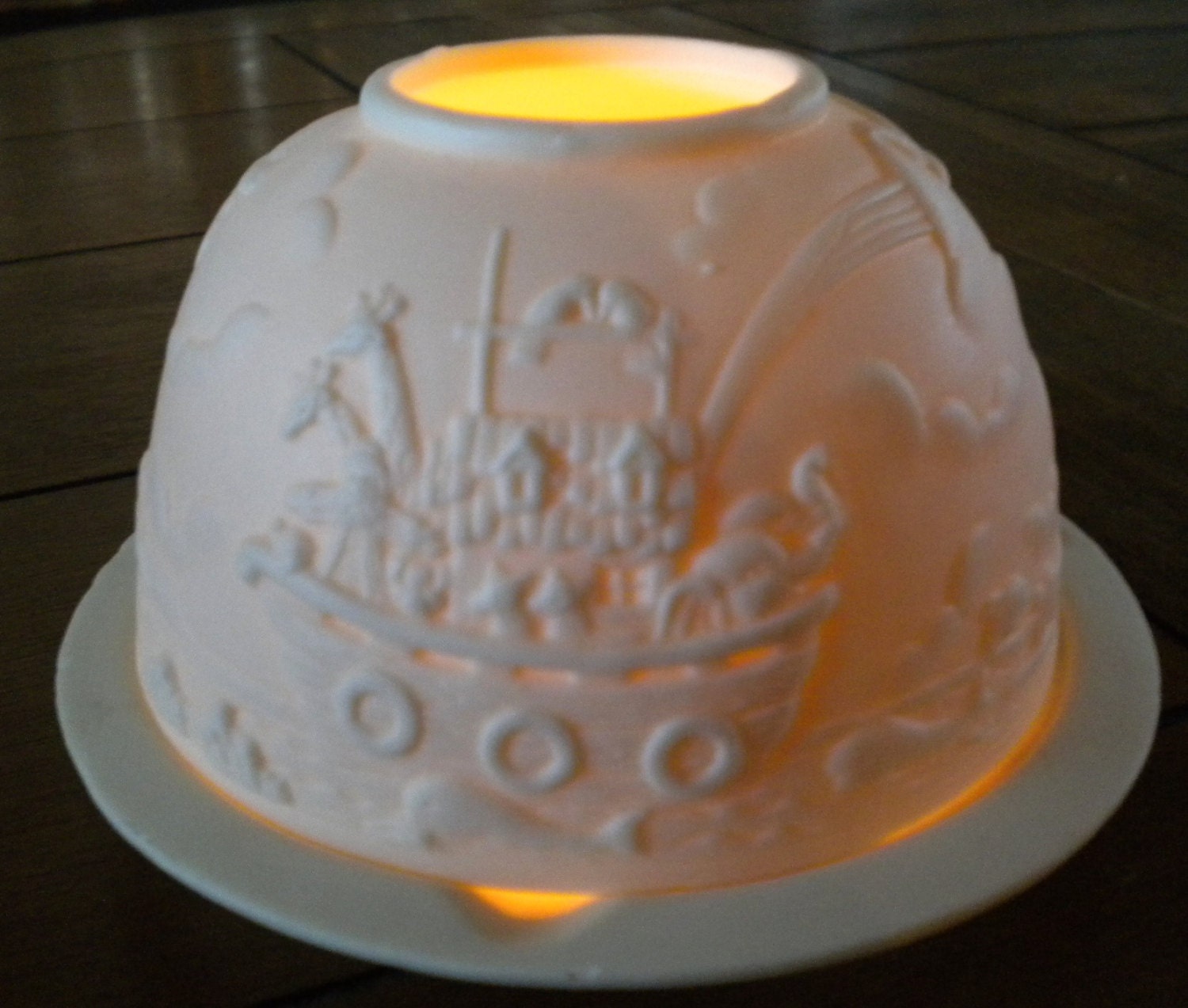 Candle Holder Dome White Bisque Porcelain by KarenMaryButterfly