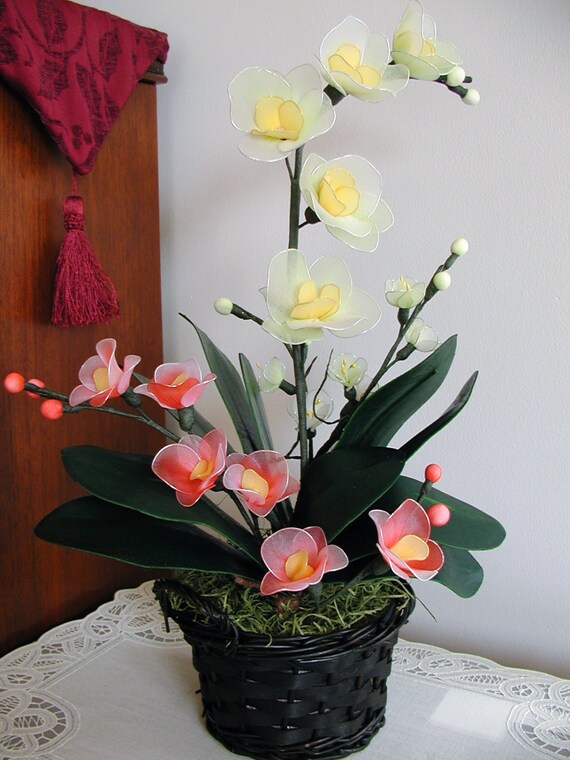 Handmade Nylon Flower Arrangement by LiYunFlora on Etsy