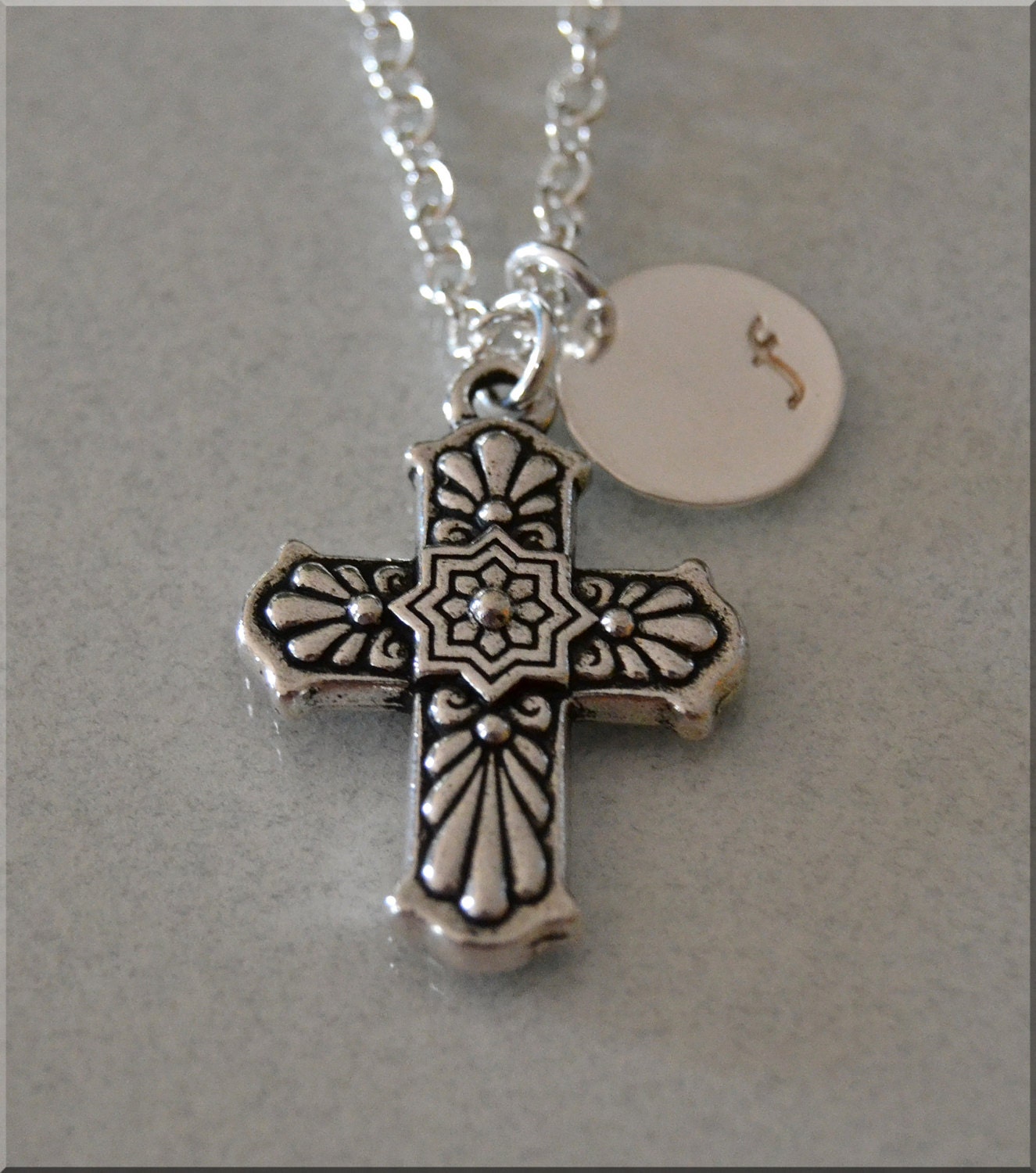 Items similar to Personalized Spanish Cross Necklace, Cross Necklace