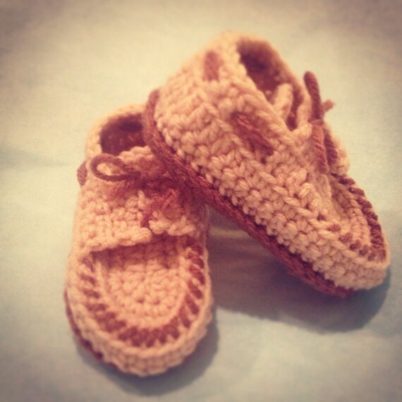 Crochet baby deck shoes/boating shoes by TheHooknNook on Etsy