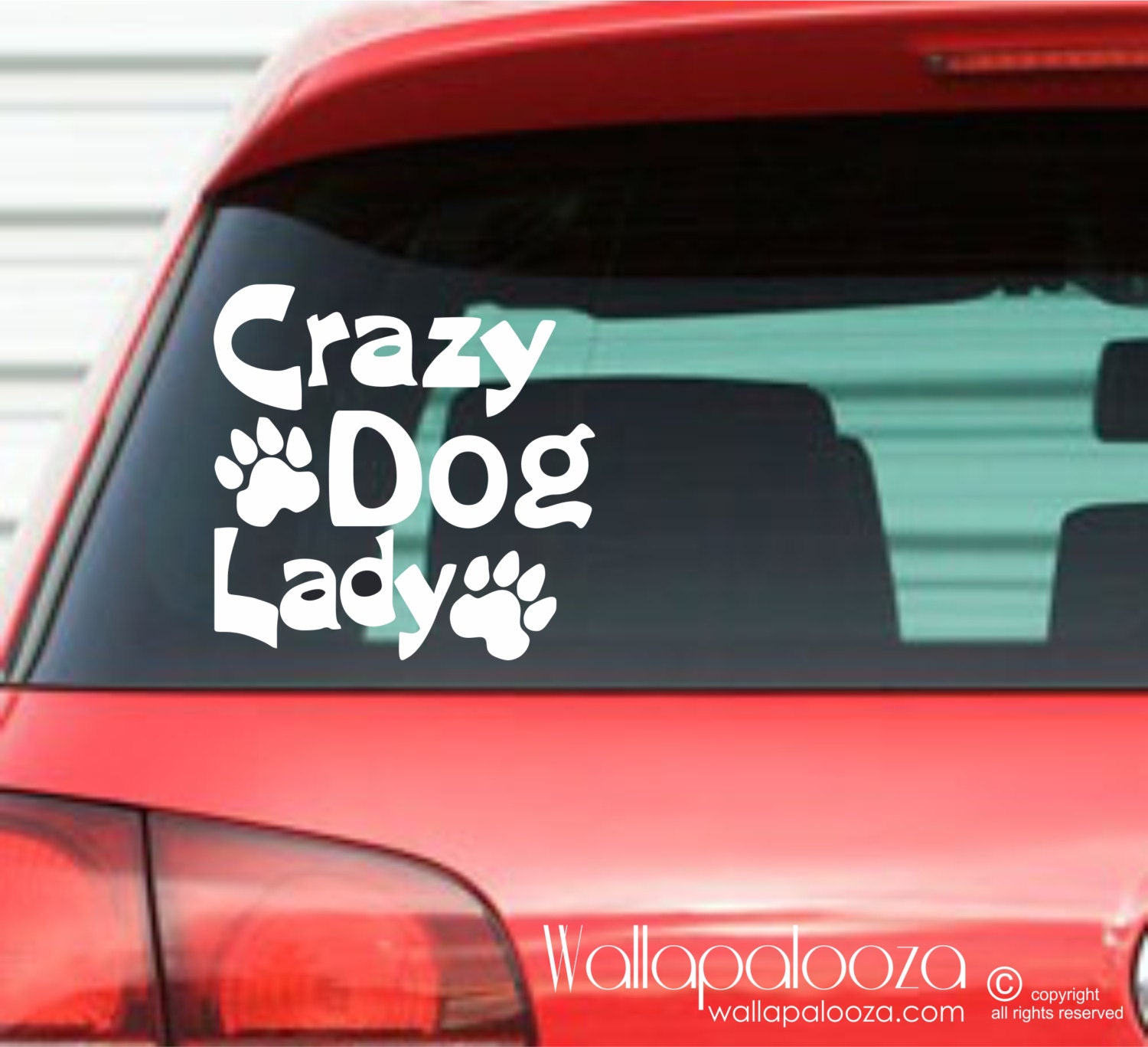 Crazy Dog Lady Decal Crazy Cat Lady Decal by WallapaloozaDecals