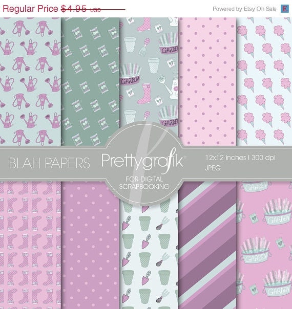 40% OFF SALE Delightful garden digital paper, commercial use, scrapbook papers, background - PS523 Il_570xn
