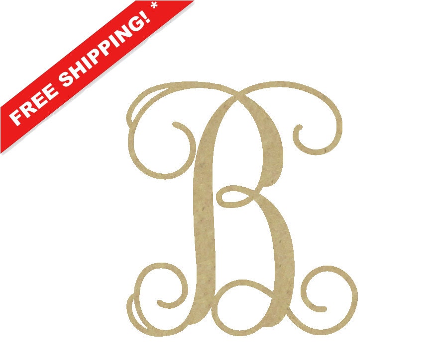 Wooden Monogram Letter B Large Or Small Unfinished By Buildeez