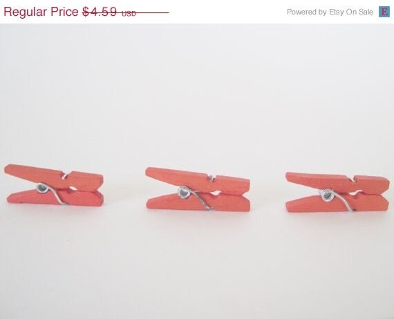 ON SALE Orange - 50 Mini Clothespins Il_570xn
