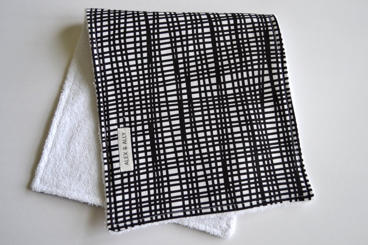 Gender Neutral Burp Cloth in Black and White