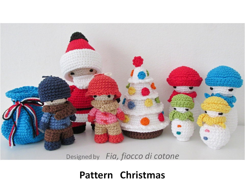 Pattern Christmas, miniature doll amigurumi crochet, Santa ...
