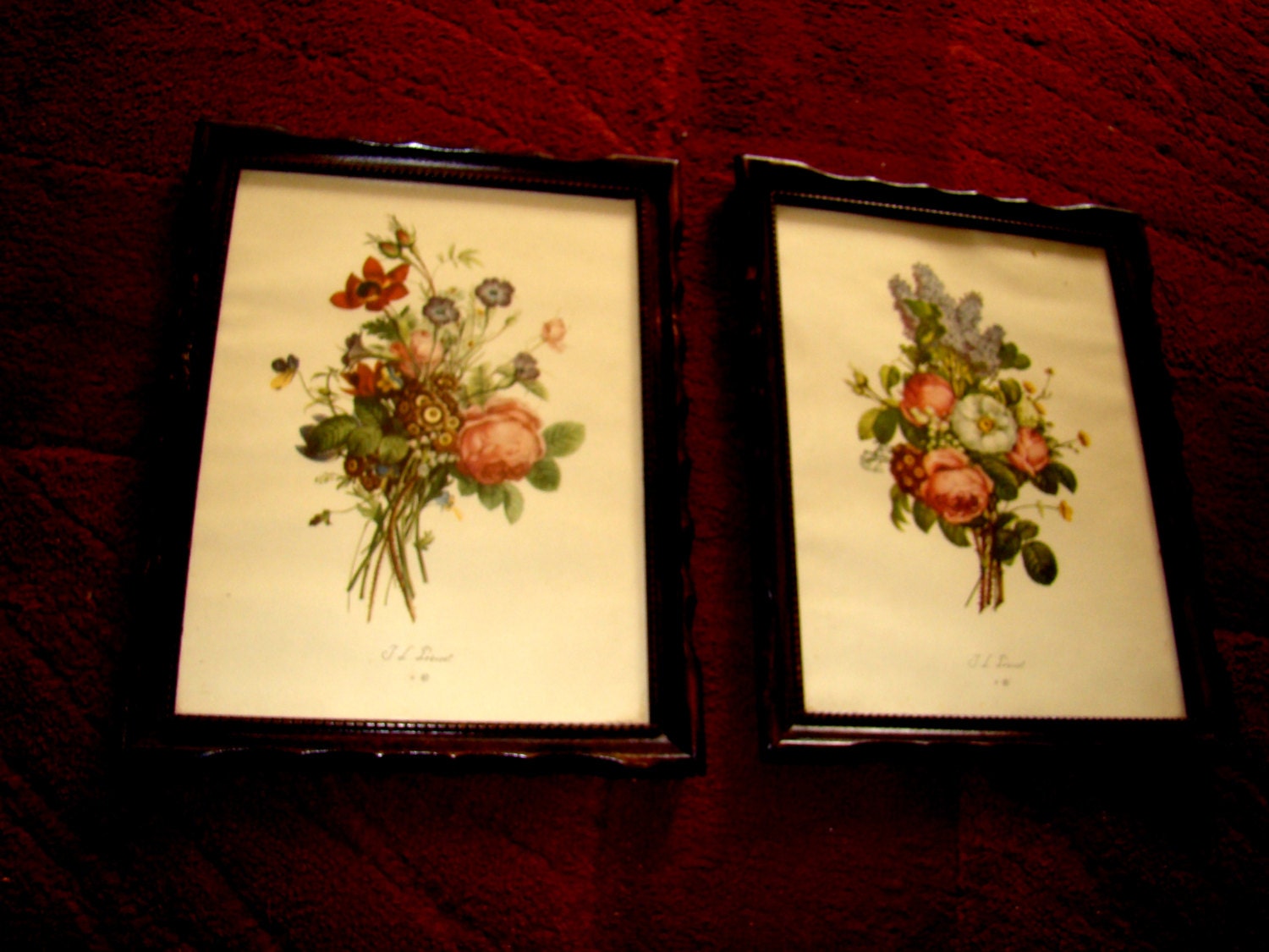 Vintage Framed Romantic French Botanical Prints by ArtDelightful