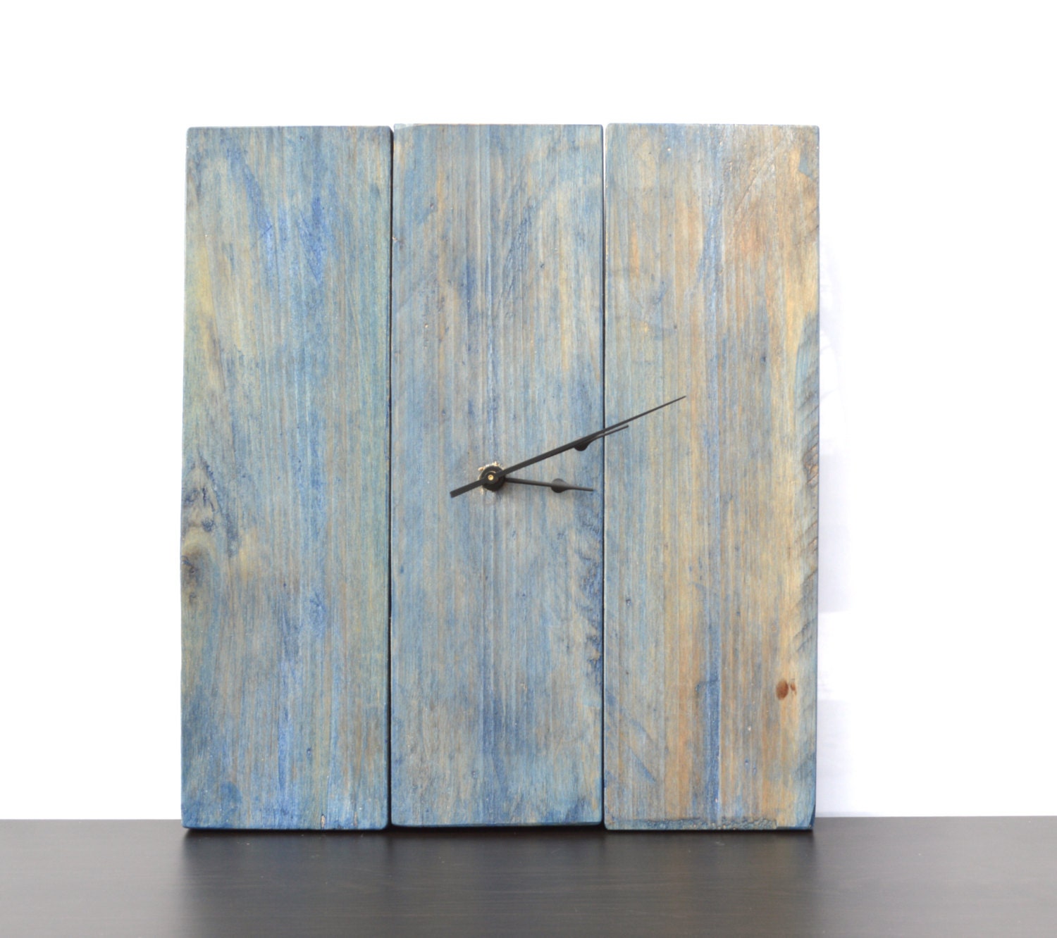 Wood clock Island water blue Reclaimed wood clock rustic wood clock Starlight woods - StarlightWoodsHOME
