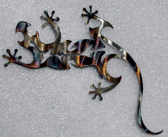 Gecko Decor Wall Art Garden Art Outdoor by HumdingerDesignsEtsy