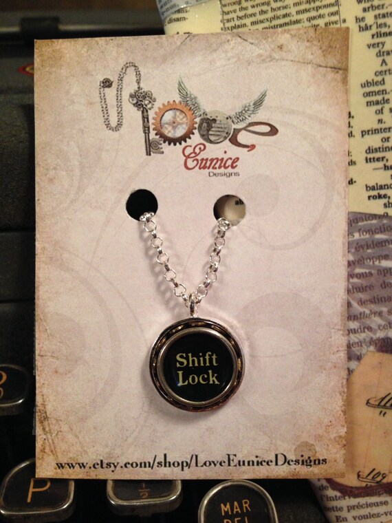 Items similar to Vintage Typewriter Key "Shift Lock" on a Silver Base