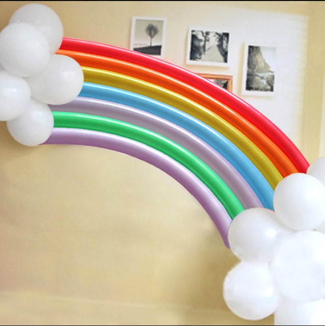 2 sets of rainbow balloons for wedding party prewedding bridal baby shower birthday balloon banner