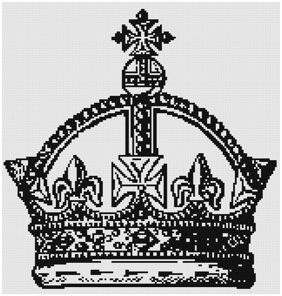 The Royal Crown a Counted Cross Stitch by WooHooCrossStitch