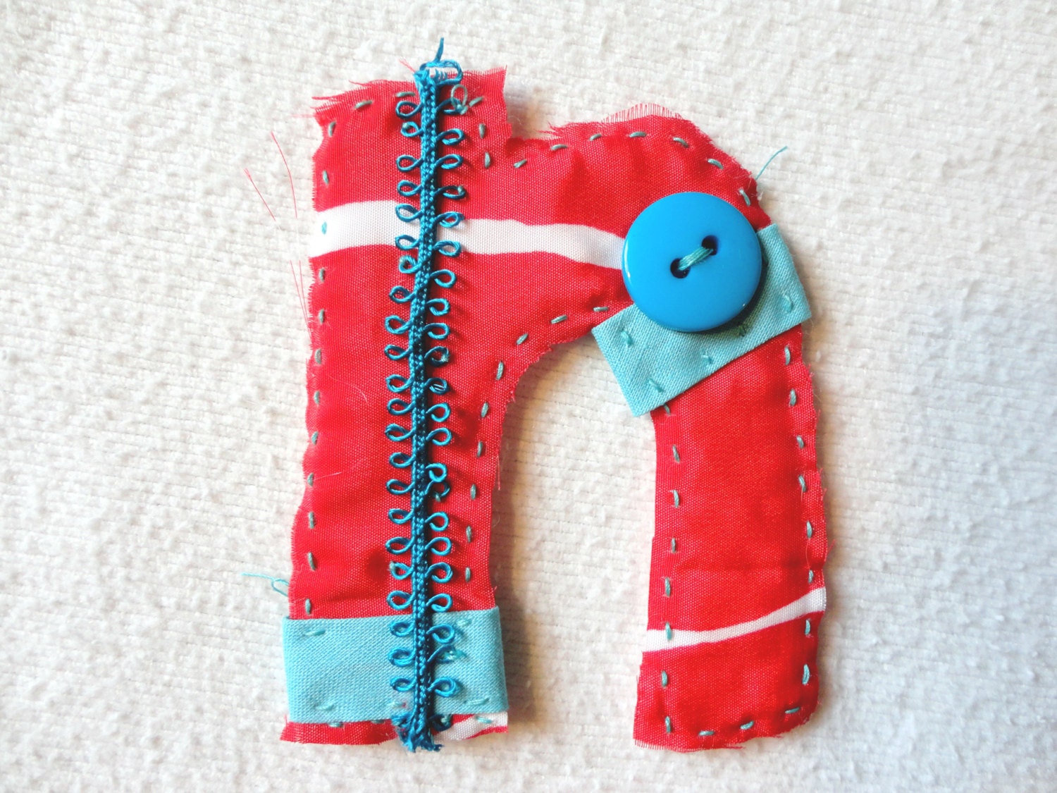 Scrapbook fabric letter n custom fabric by JunkyardStitches