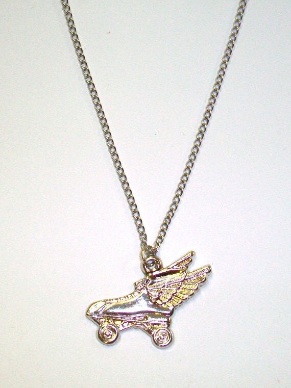 Vintage 90's Roller Skate Necklace Derby by SHOPHULLABALOO on Etsy