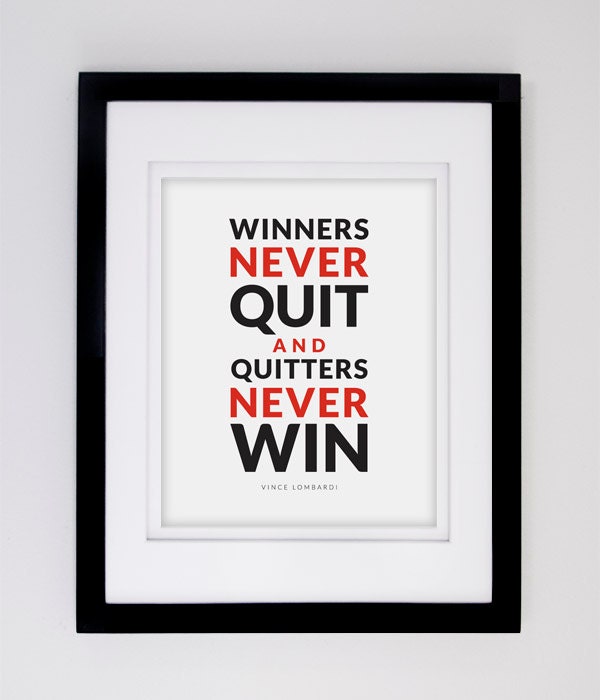 Vince Lombardi Quote Inspirational Motivational Typography Poster ...