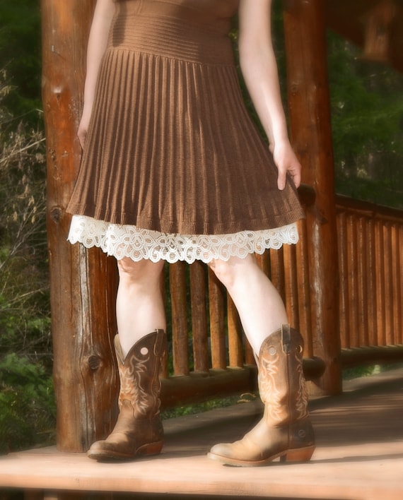 Slip Skirt Extender Ivory Aline Half Slip You Choose the Lace