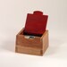 Handmade Cherry Wooden Ring Box with Red Lid