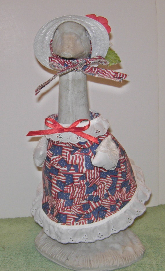 Patriotic Dress For 14 Cement Geese 2 Piece Outfit