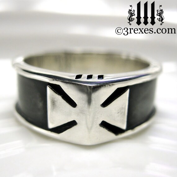 Mens Iron Cross Ring Unique Silver Wedding Ring Knights Templar Size ... Mens Iron Cross Ring Unique Silver Wedding Ring Knights Templar Size ...