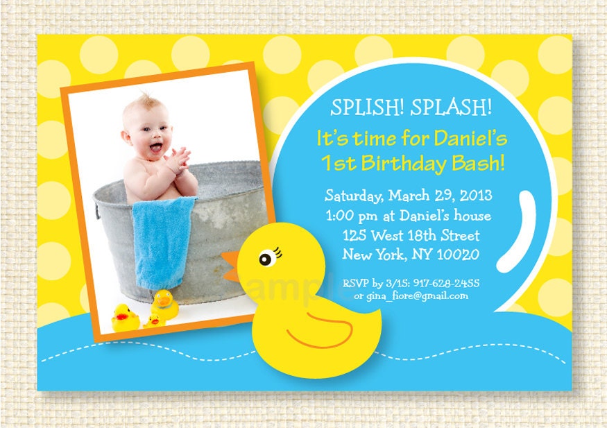 Rubber Duck Birthday Invitation Il_570xn