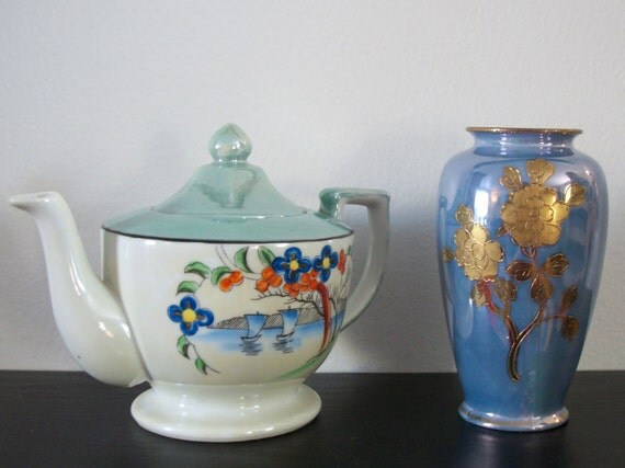 Vintage Lusterware Japan MEPOCO Teapot Mid by