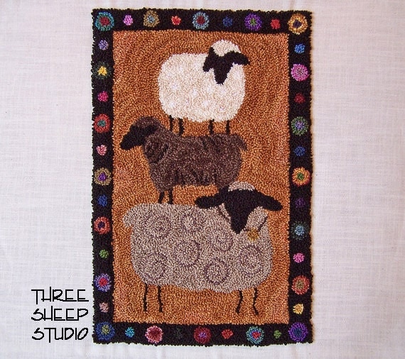 Punch Needle Pattern Farm Show Sheep PN509 by ThreeSheepStudio