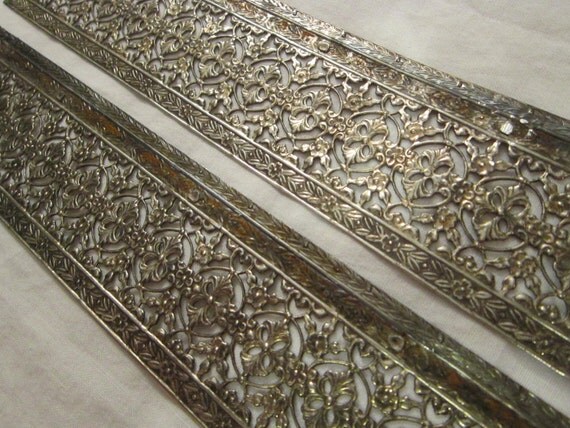 vintage embossed metal strip salvaged by theartfloozy on Etsy