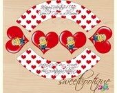 Despicable Me Minion Valentine's Day Cupcake Wrapper & Topper Set - Printable - Digital File - INSTANT DOWNLOAD Il_170x135
