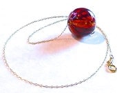 Red, Gold and Black Blown Glass Necklace - CorkyWhites