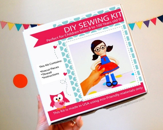 DIY Soft Rag Doll Sewing Kit , Mary Rag Doll DIY sewing Pattern A826 Free Shipping Il_570xn