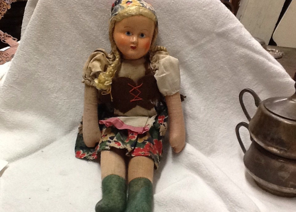 Items similar to Autumn style ART DOLL, OOAK vintage, cloth doll