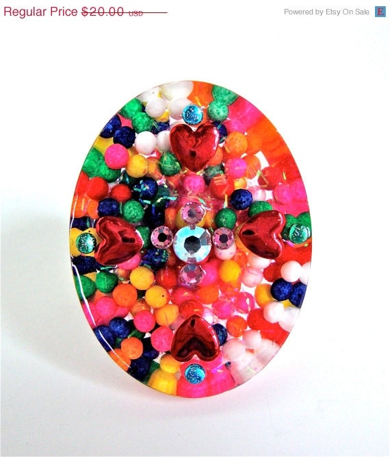 ON SALE Candy resin ring - candy ring - glitter resin ring - cupcake sprinkles ring - sweet lolita jewelry by Sparkle City Jewelry