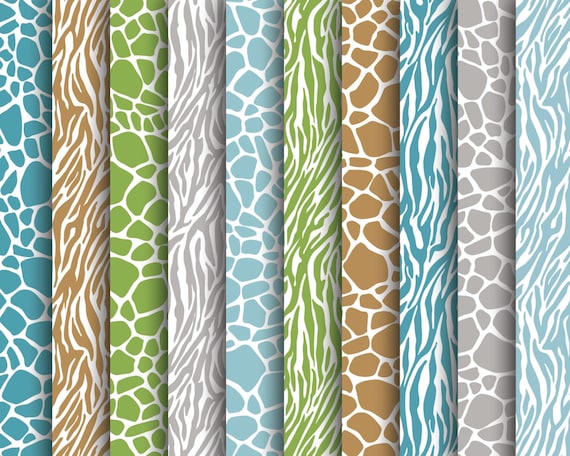 60% OFF SALE Digital Papers Scrapbook Papers for Boys Birthday Supplies Paper Supplies Animal Print Safari Papers Il_570xn