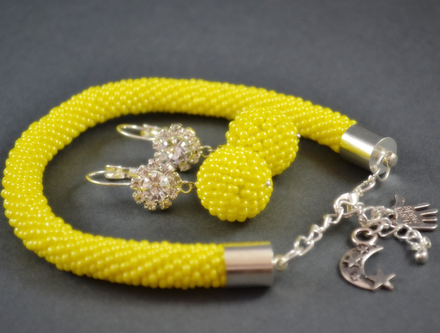 yellow Bracelet Jewelry, Bracelets, Beadwork, - BeadsAmi